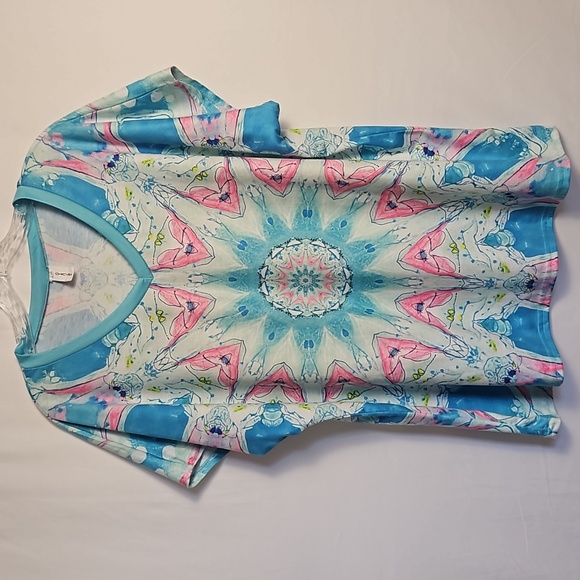 Womens 3X Multicolor Geometric Chicyea Pull-over Shirt T1 - Picture 1 of 4